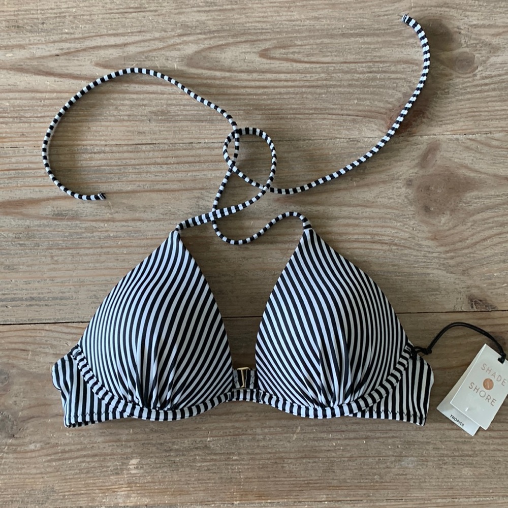 Shade & Shore Striped Push Up Swim Top 34B